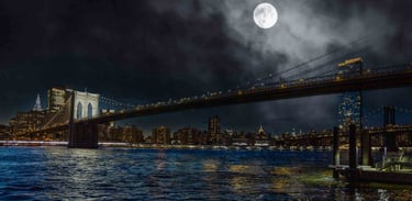 Brooklyn Bridge Nightscape Photo Print