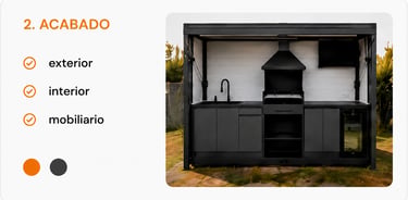 ACABADO PERSONALIZABLE, EXTERIOR, INTERIOR Y MOBILIARIO
