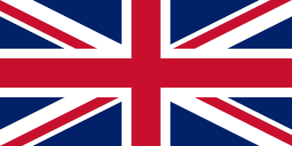 The national flag of the United Kingdom, known as the Union Jack, featuring red, white, and blue colors.