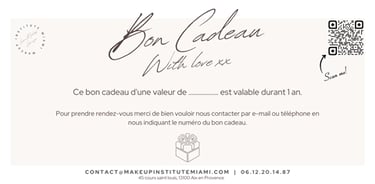 Un bon cadeau pour un cours d'auto maquillage