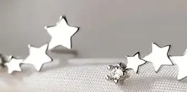 Boucles d'oreilles étoiles argentées