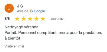 Avis google 5 étoiles clients m&m services pro nettoyage et vitres rouen