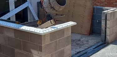 consevatory wall being built in worcester