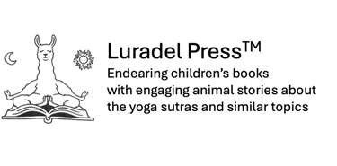 Luradel Press logo, endearing children's books with engaging yoga animal stories