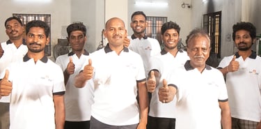 MP Asia Engineering Team With Thumbs Up posing on the plant