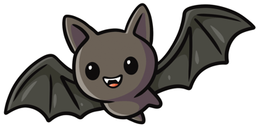 Cute happy flying bat sticker from starsticker