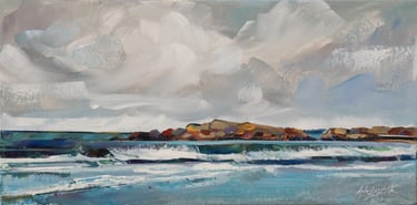 Somewhere in the Middle - Painting by Sharon Wadsworth-Smith