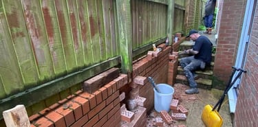 garden wall in worcester built by general builds