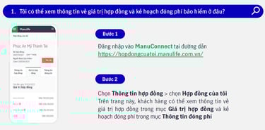 Xem thông tin giá trị hợp đồng trên Hợp đồng của tôi Manulife
