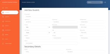 Student Grade Management System - Add New Student