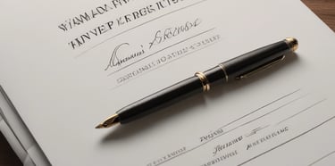 notary signature book and pen