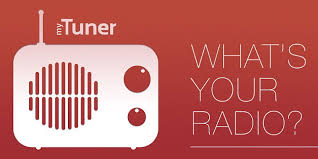 myTuner Radio logo and icon on red background with text asking what is your radio.
