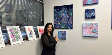 Richa with her sold Artworks Richa Gallery