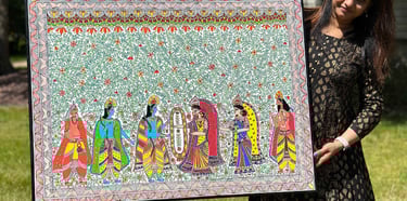 Richa Rashmi with Madhubani Painting Richa Gallery