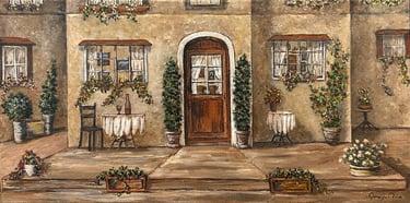 Italy Trattoria, 2025,. Acrylic on canvas, 8 x 16 x 3/4 inches  $250