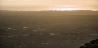 lava field and sunset