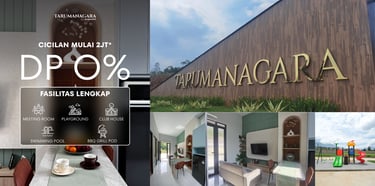 Gambar Perumahan Tarumanagara Jatinangor dengan desain modern minimalis dan promo DP 0%.
