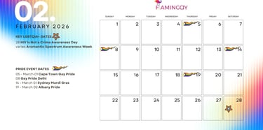 LGBTQIA+ 2026 key event dates FEB 2026