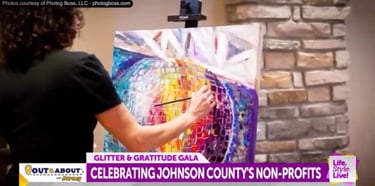 Live event painting at the Glitter and Gratitude gala at the Sycamore at Mallow Run Winery