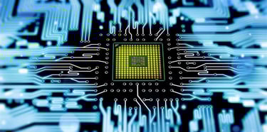 Silicon Wafer Chip on a computer board