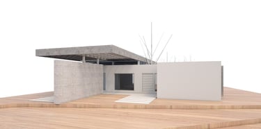 Maqueta virtual 3D, de una casa en proceso de diseño. Arquitectura con Sentido.