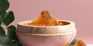 a bowl of honeycombs with honeycombs and honeycombs