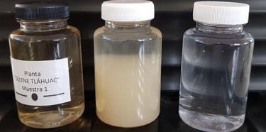 The changes in water from unclean to filtered and clean