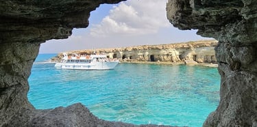 Paphos, Cyprus day trip to Akamas Blue Lagoon with snorkeling and Spring of Aphrodite visit.