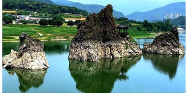 Scenic views in Danyang, South Korea with paragliding, Gosu Cave exploration, Mancheonha Skywalk.