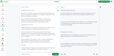 Quillbot: Translator Section: Translate your text into your chosen language.