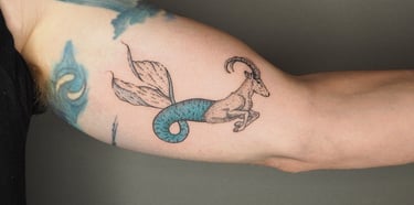 Color Dotwork Handpoke Tattoo
