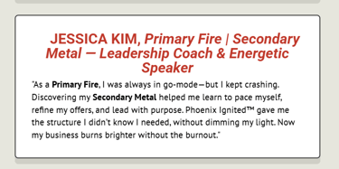 Jessica a leadership coach shares her Fire and Metal Archetype and how this changed how she is showing up