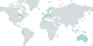 Mapa con los países visitados