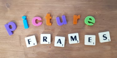 Scrabble letters picture frames