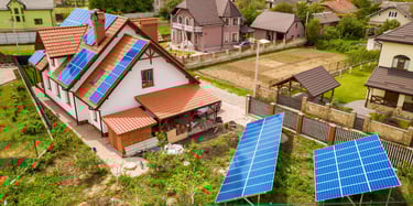 a house with solar panels installed on the roof