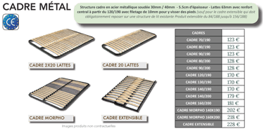 Sommiers en cadre métallique