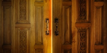 Wooden doorway symbolising spiritual protection, guidance, and closure after paranormal struggles