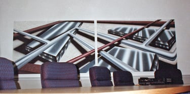 large custom-made airbrushing on canvas.