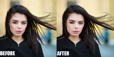 Professional Hair Retouching Before and After