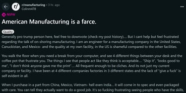American manufacturing is a farce.