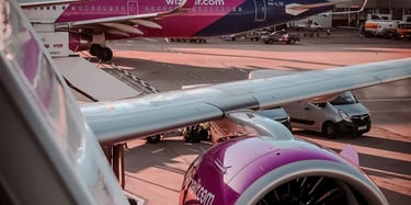 Two Wizz Air aircraft at the airport