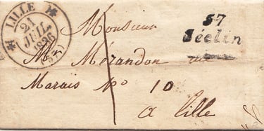 1836 : Lettre de SECLIN pour LILLE.