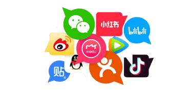 A collection of Chinese App and social media icons 