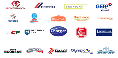 son los logos de las empresas a las que Master Tire les da el servicio de renovado de llantas