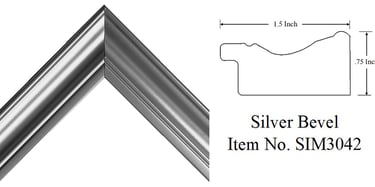 Silver Bevel Picture Frame Item No. SIM3042