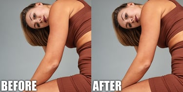 before and after body sculpting fashion editing