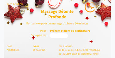 bon cadeau massage 1h30