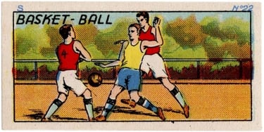 1930s Jacques Chocolat Les Sports Illustres Type 1 Basketball #22 Deux contre un