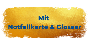 Mit Notfallkarte und Glossar