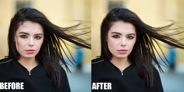 Professional Hair Retouching Before and After